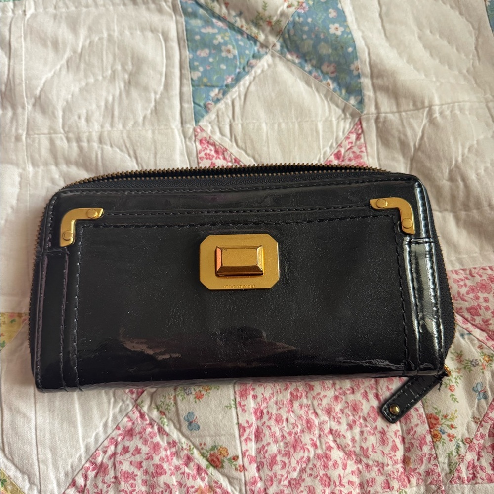 Vintage Sparkly Black Patent Leather Wallet